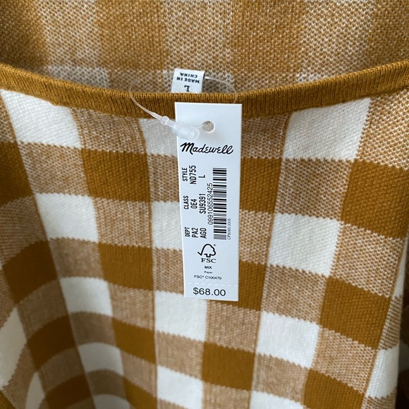 NWT Madewell Gingham Sweater Tank - Picture 5 of 5